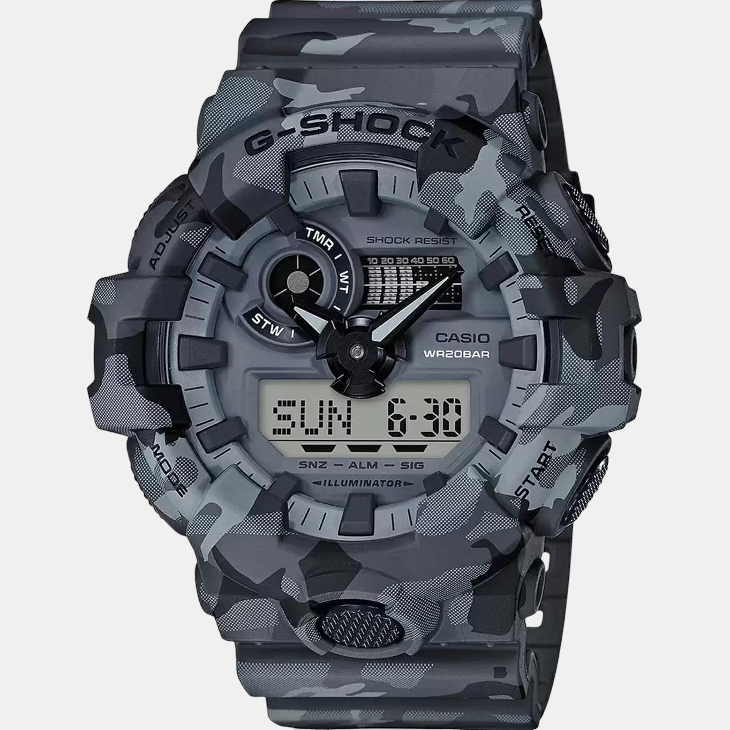 G-Shock Men Quartz Grey Dial Analog-Digital Resin Watch G825