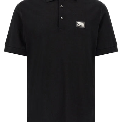 Dolce & Gabbana Logo Plate Polo Shirt