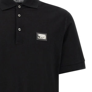 Dolce & Gabbana Logo Plate Polo Shirt