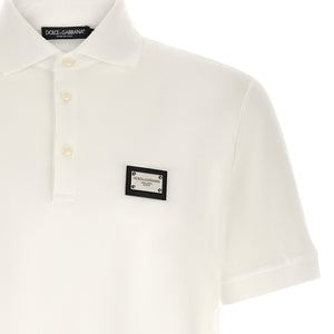 Dolce & Gabbana Logo Plate Polo Shirt