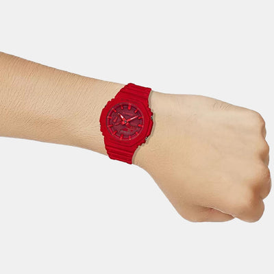 G-Shock Men Quartz Red Dial Analog-Digital Resin Watch G988