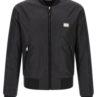 Dolce & Gabbana Logo Plaque Bomber Jacket