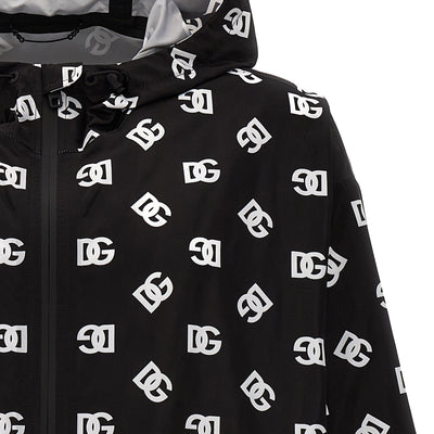 Dolce & Gabbana Logo Print Hooded Jacket