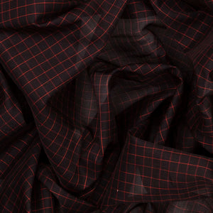 Black Handloom Gadwal SICO Saree With Checks-Black