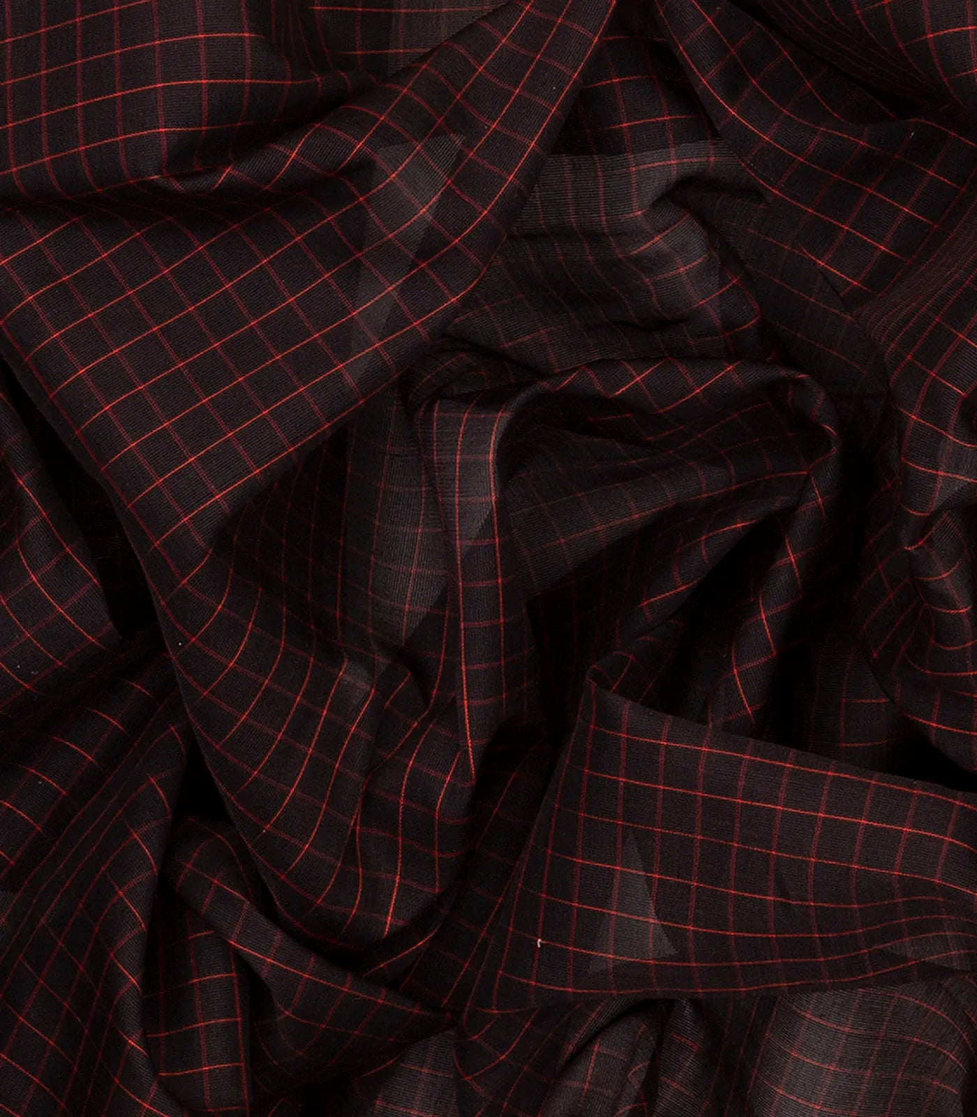 Black Handloom Gadwal SICO Saree With Checks-Black