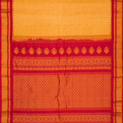 Sandal Handloom Gadwal SICO Saree With Checks & Contrast Border-Sandal