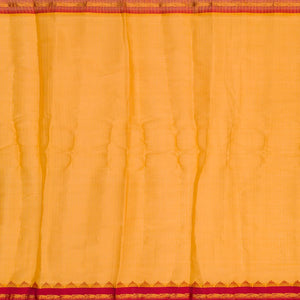 Sandal Handloom Gadwal SICO Saree With Checks & Contrast Border-Sandal