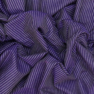 Lavender Handloom Gadwal Cotton Saree With Checks & Contrast Border-Lavander