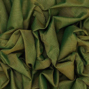 Dark Green Handloom Gadwal Cotton Saree With Stripes-Dark Green