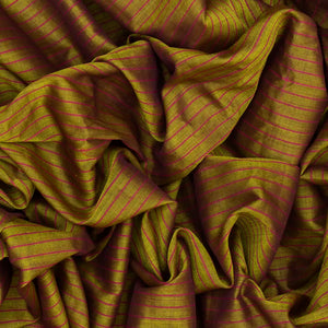 Sage Green Handloom Gadwal Cotton Saree With Stripes -Sage Green