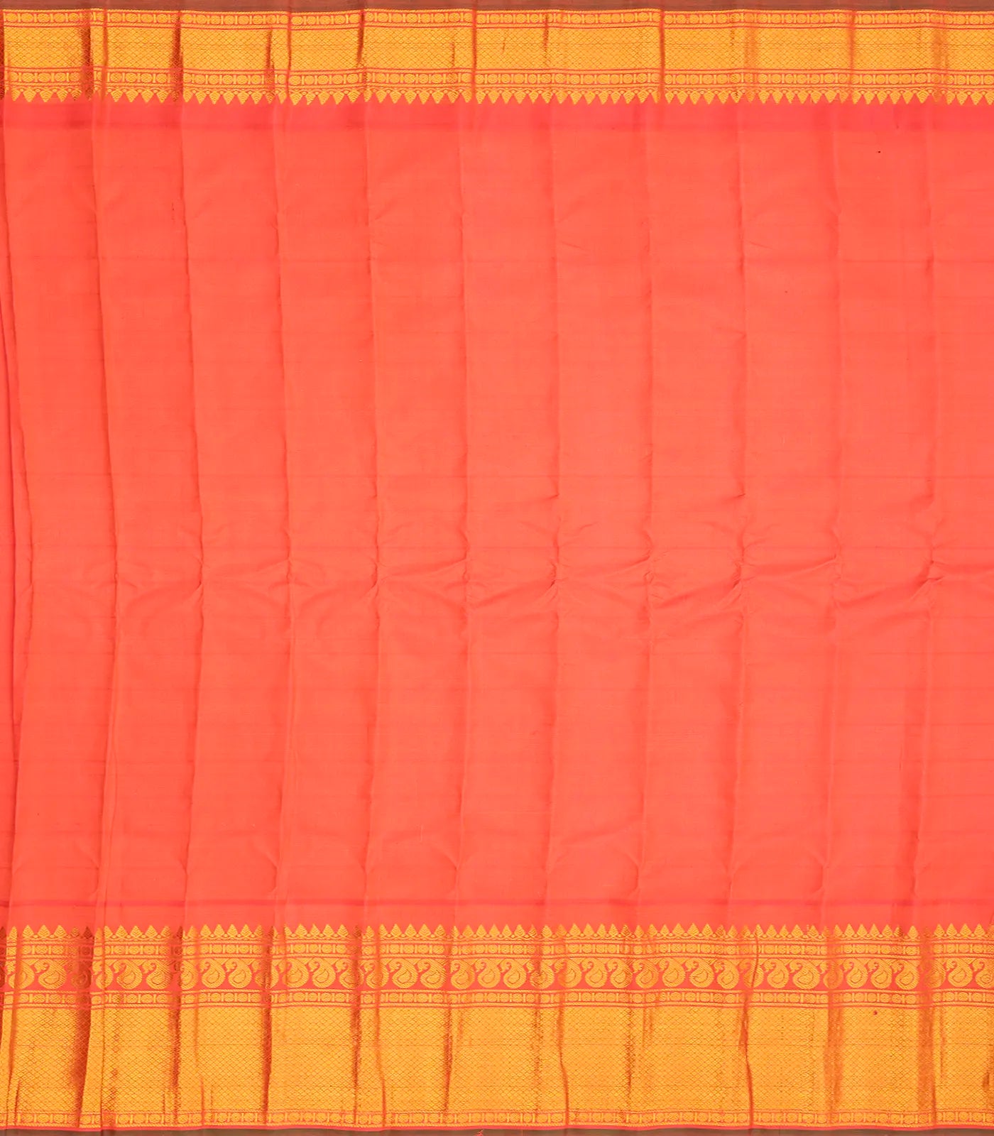 Magenta Handloom Gadwal Silk Saree With Checks-Magenta