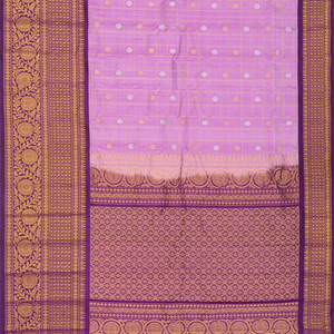 Bubble gum Pink Handloom Gadwal Silk Saree With Checks-BubbleGum Pink