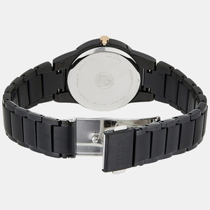 Axiom Women Quartz Black Dial Analog Stainless Steel Watch GA1055-57F