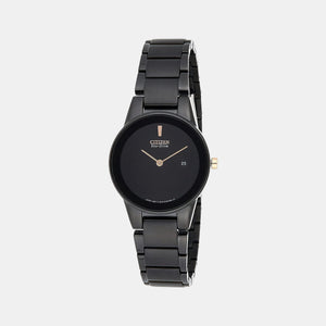 Axiom Women Quartz Black Dial Analog Stainless Steel Watch GA1055-57F