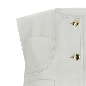 Fabiana Filippi Denim And Knit Vest