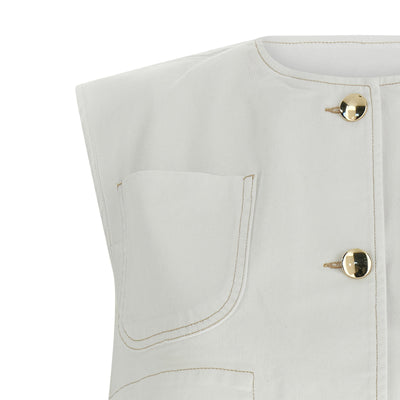 Fabiana Filippi Denim And Knit Vest