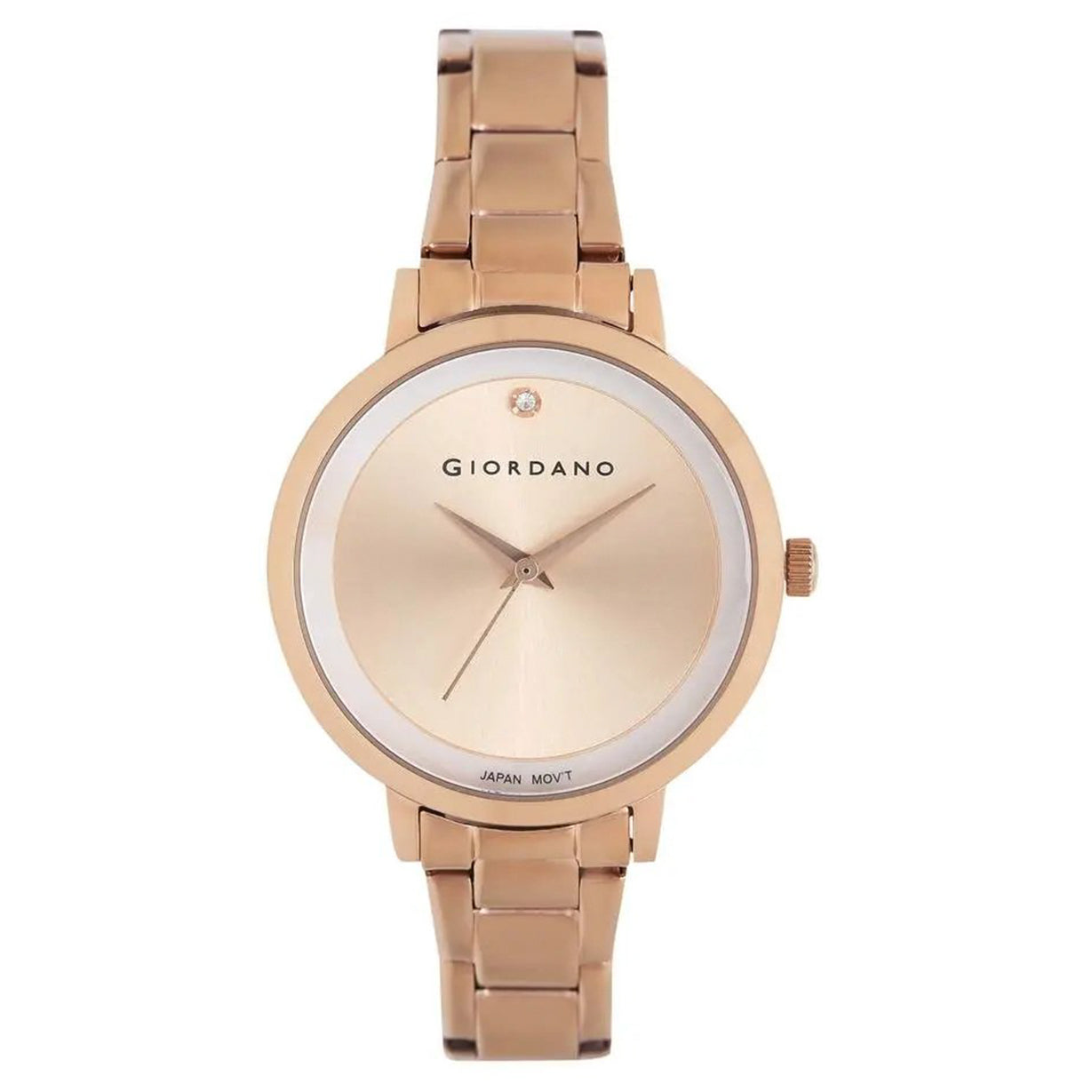 Giordano Women's Brown Dial & Rose Gold Chain Watch
