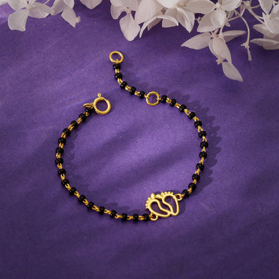 Gold Baby Footprint Kids Nazariya Bracelet (0-1 yrs)