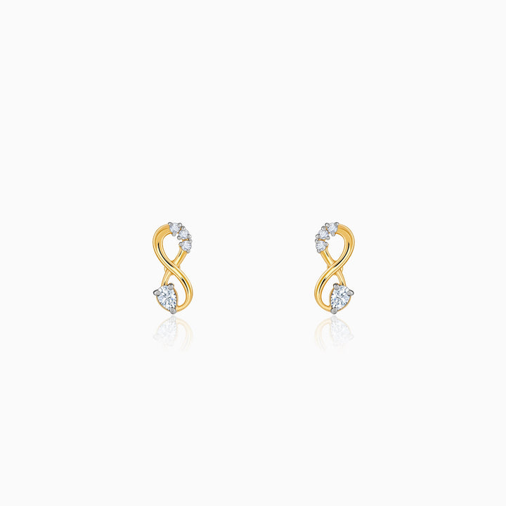 Gold Infinity Spark Diamond Studs