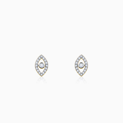 Gold Mystic Eyes Diamond Stud Earrings