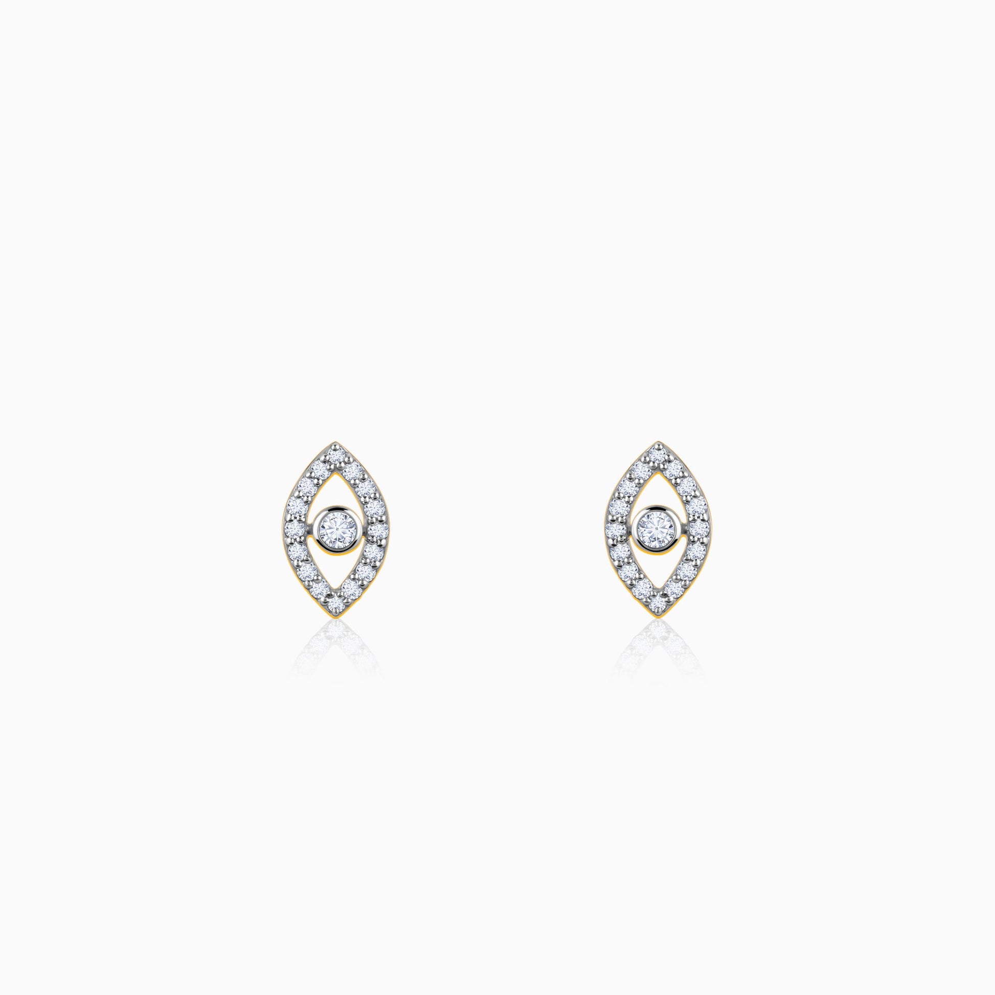 Gold Mystic Eyes Diamond Stud Earrings