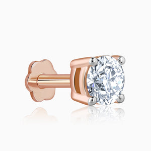 Rose Gold Minimal Diamond Nose Pin