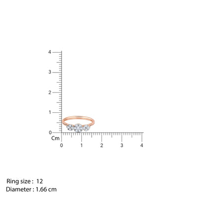 Rose Gold Troika Diamond Ring