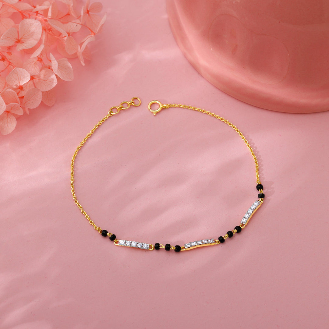 Gold Skyla Diamond Mangalsutra Bracelet