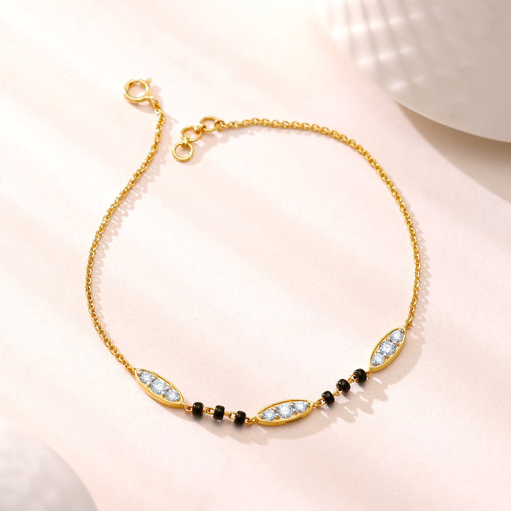 Gold Isha Diamond Mangalsutra Bracelet