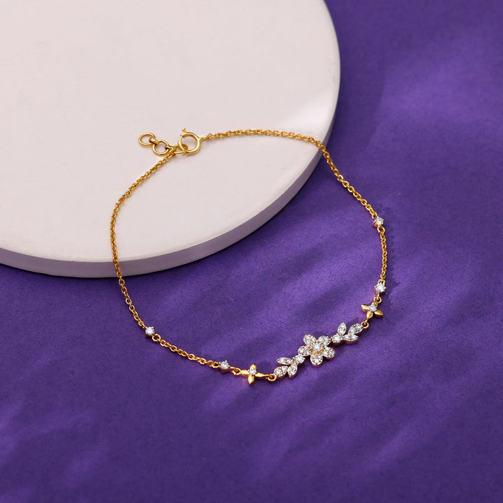 Gold Gardenia Diamond Bracelet