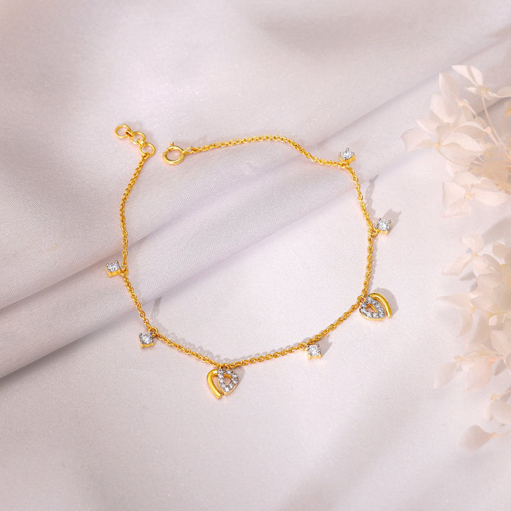 Gold Heartfelt Diamond Bracelet