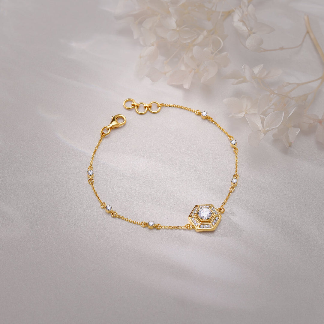 Gold Lithos Diamond Bracelet