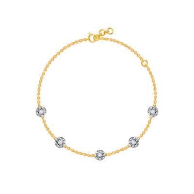 Gold Gorgeous Cluster Diamond Bracelet