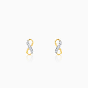 Gold Infinity Grace Diamond Stud Earrings
