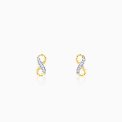 Gold Infinity Grace Diamond Stud Earrings
