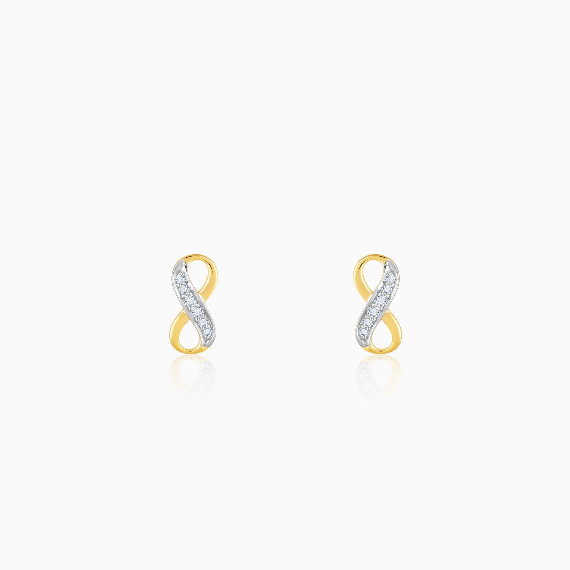 Gold Infinity Grace Diamond Stud Earrings