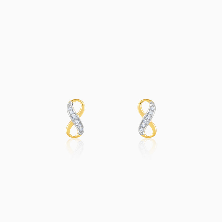 Gold Infinity Grace Diamond Stud Earrings