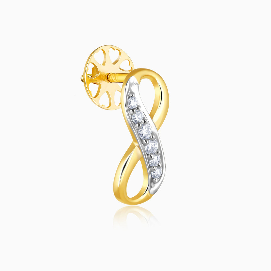 Gold Infinity Grace Diamond Stud Earrings