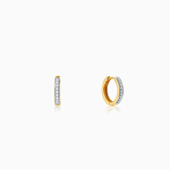 Gold Elegance Diamond Hoop Earrings