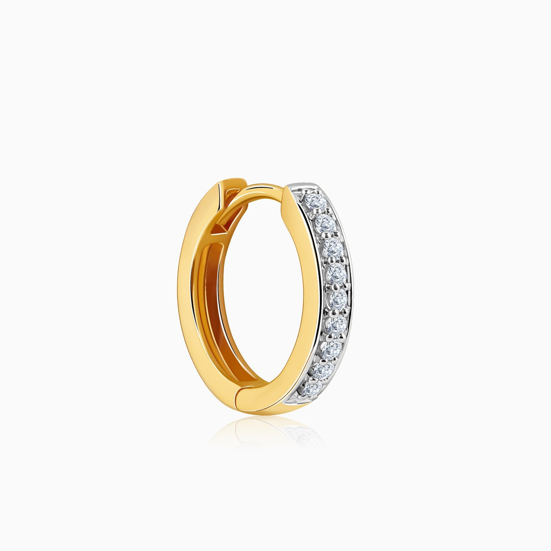 Gold Elegance Diamond Hoop Earrings