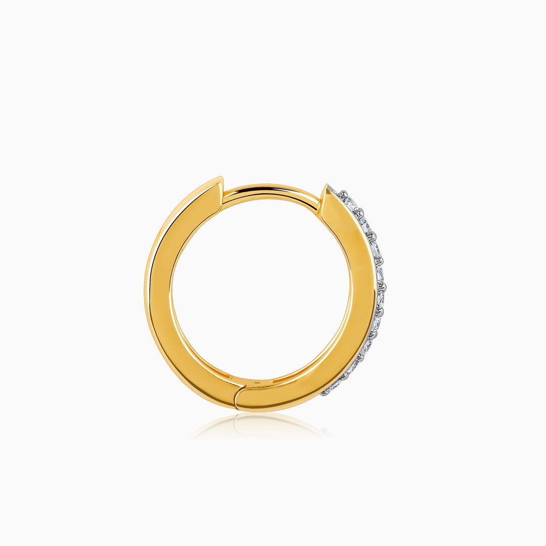 Gold Elegance Diamond Hoop Earrings