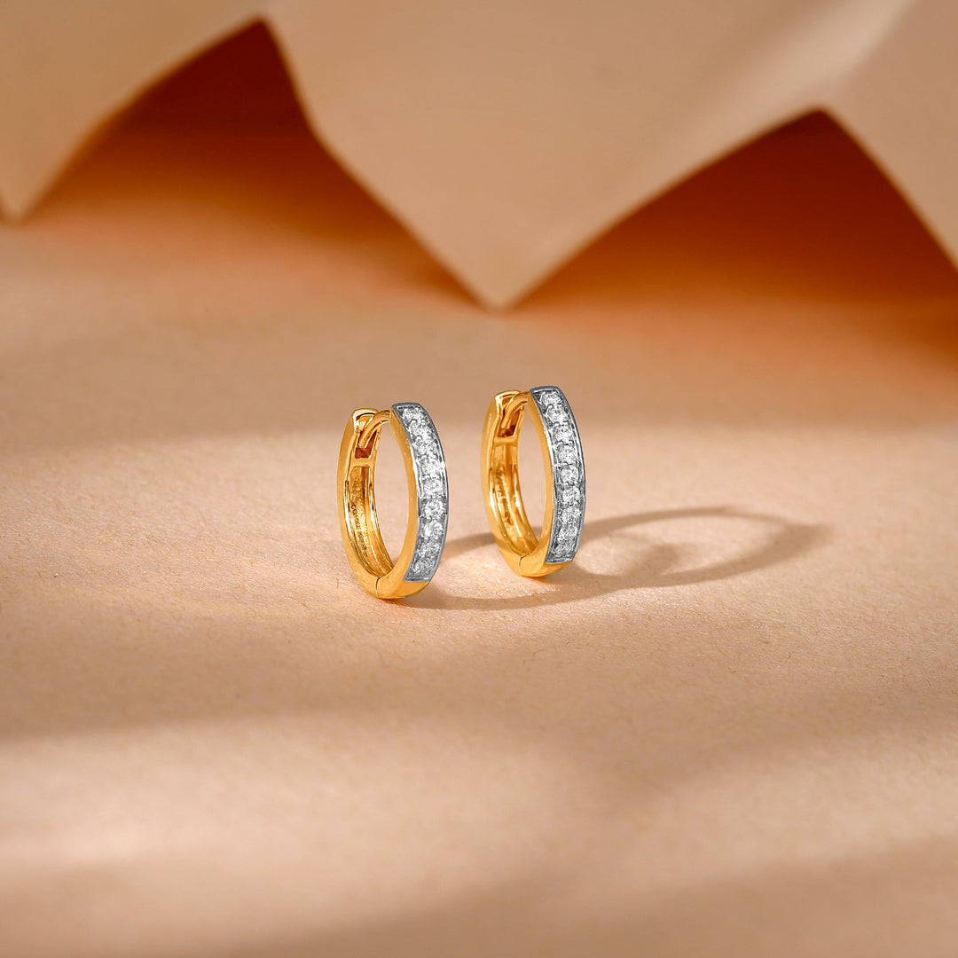 Gold Elegance Diamond Hoop Earrings