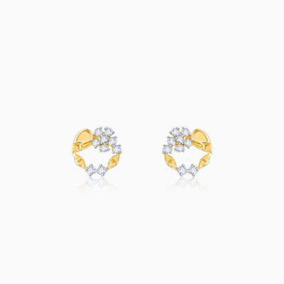 Gold Unfurl Diamond Earrings