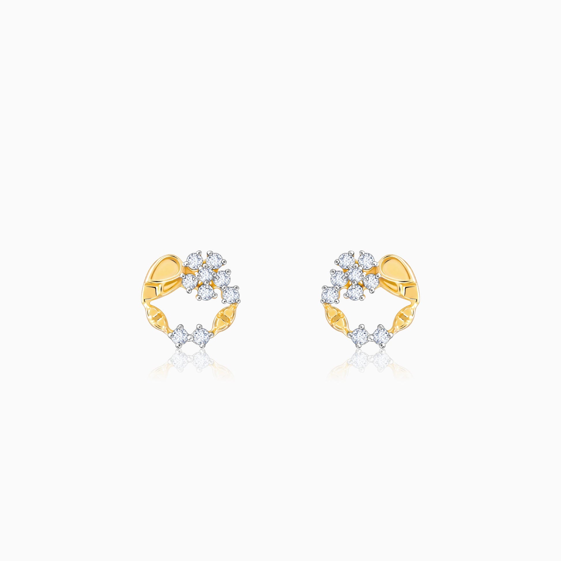 Gold Unfurl Diamond Earrings