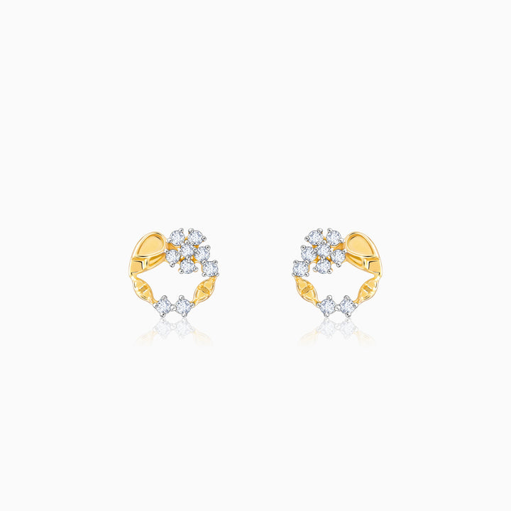 Gold Unfurl Diamond Earrings