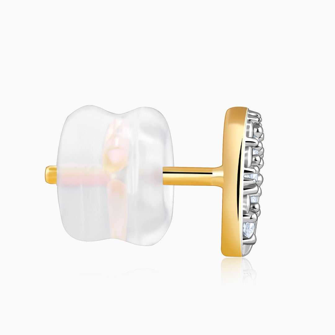 Gold Heart of Diamond Earrings