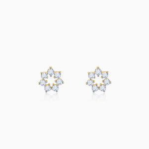 Gold Aureole Diamond Studs