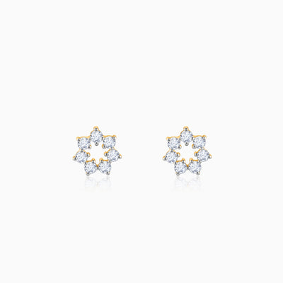Gold Aureole Diamond Studs