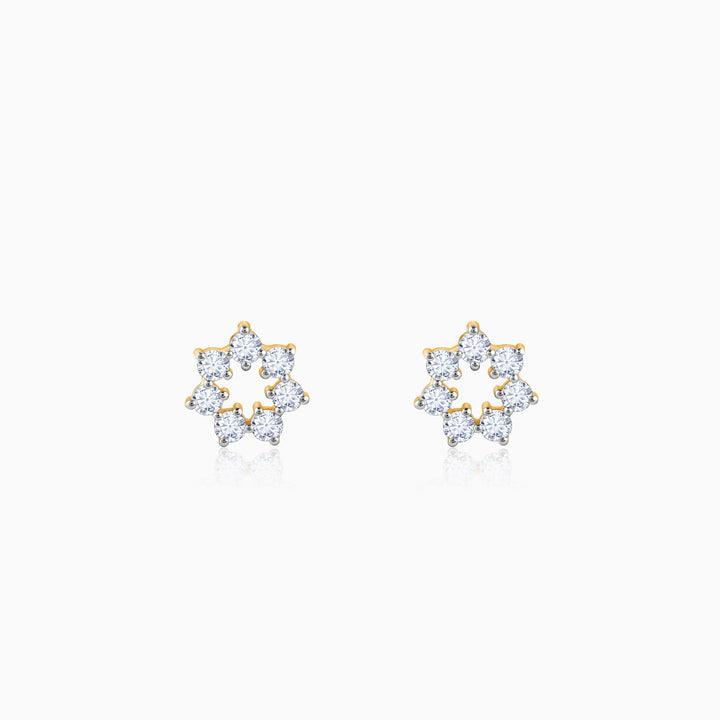 Gold Aureole Diamond Studs