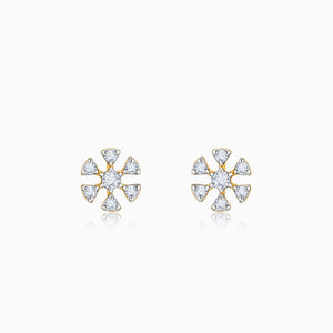Gold Floret Diamond Studs